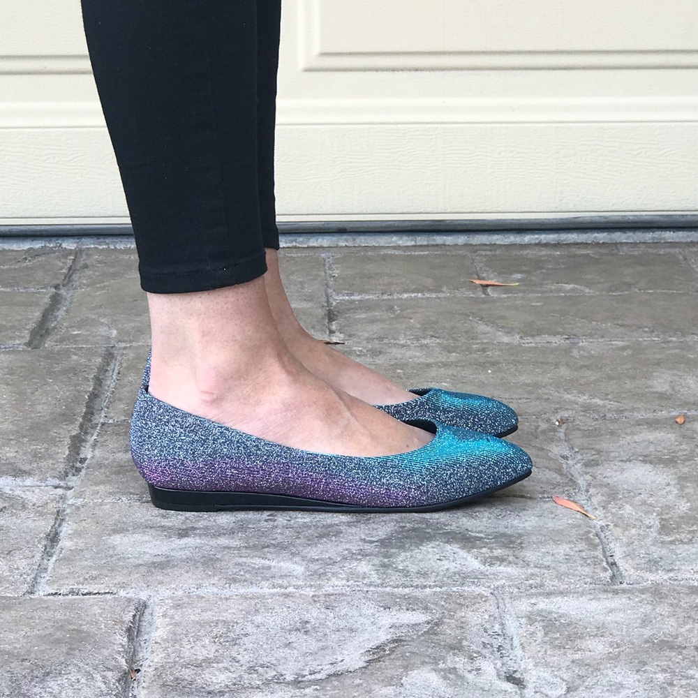 Midnight Glitz Multicolor Comfortable Ballet Flats - Picture 6 of 8